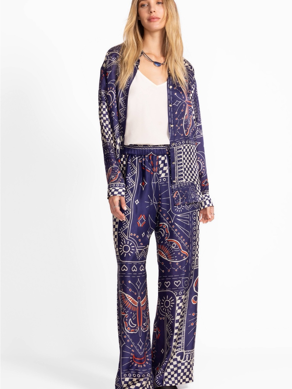 NWT Johnny Was Wide Leg Silk Lyocell Keoki pants XS